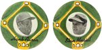 1956 PM15 "YELLOW BASEPATH" BASEBALL BUTTON COMPLETE SET W/15 HOF'ERS INCLUDING MICKEY MANTLE.