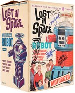LOST IN SPACE ROBOT (CAST SIGNED BY SIX) REMCO ROBOT TOY & BOX.