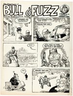 DRAG CARTOONS "THE ADVENTURES OF BULL O'FUZZ" COMPLETE COMIC STORY ORIGINAL ART BY GILBERT SHELTON.