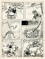 DRAG CARTOONS "THE ADVENTURES OF BULL O'FUZZ" COMPLETE COMIC STORY ORIGINAL ART BY GILBERT SHELTON.