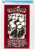 HELLS ANGELS ANNUAL PARTY OP-1 1971 SAN FRANCISCO CONCERT POSTER CGC 8.0 (ARTIST SIGNED).