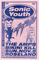 SONIC YOUTH & BIKINI KILL 1995 PORTLAND CONCERT POSTER.