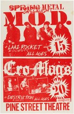 M.O.D. & CRO-MAGS "SPRING METAL ONSLAUGHT" 1989 PORTLAND CONCERT POSTER.