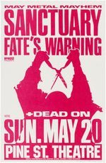 SANCTUARY & FATE'S WARNING 1990 PORTLAND CONCERT POSTER.