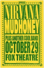 NIRVANA & MUDHONEY HALLOWEEN 1991 PORTLAND CONCERT POSTER.