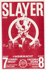 SLAYER & WEHRMACHT 1988 PORTLAND & TACOMA CONCERT POSTER.