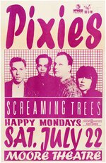 PIXIES, SCREAMING TREES & HAPPY MONDAYS 1989 PORTLAND CONCERT POSTER.