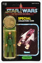 STAR WARS: POWER OF THE FORCE - A-WING PILOT 92 BACK CARDED ACTION FIGURE W/COLLECTOR'S COIN.