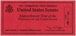 CLINTON IMPEACHMENT TICKET DATED "JAN. 27, 1999".