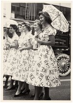 IKE LADIES CAMPAIGN DRESS, GLOVES AND EARRINGS.