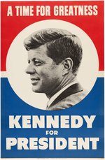 KENNEDY "A TIME FOR GREATNESS" ICONIC 1960 CAMPAIGN POSTER.