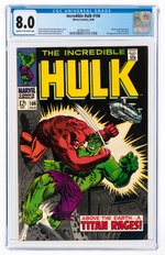 INCREDIBLE HULK #106 AUGUST 1968 CGC 8.0 VF.