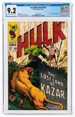 INCREDIBLE HULK #109 NOVEMBER 1968 CGC 9.2 NM-.