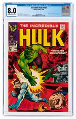 INCREDIBLE HULK #108 OCTOBER 1968 CGC 8.0 VF.