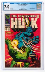 INCREDIBLE HULK #110 DECEMBER 1968 CGC 7.0 FINE/VF.