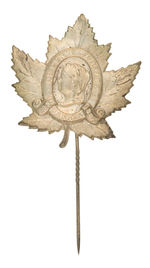 LARGE EMBOSSED SHELL STICKPIN "QUEEN'S JUBILEE CANADA 1837/1887."