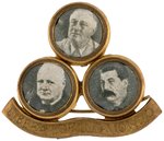 ROOSEVELT, CHURCHILL AND STALIN EUROPEAN WWII LAPEL BADGE.