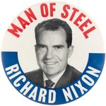 NIXON "MAN OF STEEL" 1960 PORTRAIT BUTTON HAKE #7.