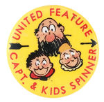 RARE "UNITED FEATURE" COMIC BOOK PREMIUM GOOD LUCK SPINNER.