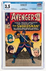 AVENGERS #19 AUGUST 1965 CGC 3.5 VG- (FIRST SWORDSMAN).