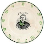 "GENERAL TAYLOR" ALPHABET PLATE WITH HAND COLORED ACCENTS.