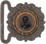 LINCOLN RARE 1860 CAMPAIGN BELT BUCKLE FERROTYPE.