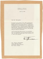 TRUMAN SIGNED LETTER ON PERSONAL STATIONERY.