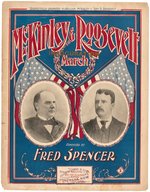 McKINLEY & ROOSEVELT GRAPHIC JUGATE SHEET MUSIC.