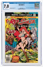 RED SONJA #1 JANUARY 1977 CGC 7.0 FINE/VF.