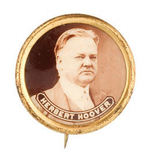 "HERBERT HOOVER" REAL PHOTO HAKE #40 PLUS BRASS RIM.