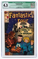 FANTASTIC FOUR #45 DECEMBER 1965 CGC QUALIFIED 4.5 VG+ (FIRST INHUMANS).