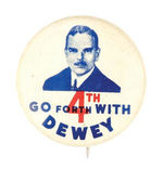 "GO FORTH (4TH) WITH DEWEY" SPECIMEN USED FOR HAKE BOOK PHOTO #34.