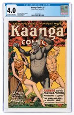 KAANGA COMICS #1 SPRING 1949 CGC 4.0 VG.