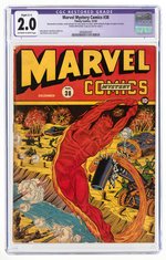 MARVEL MYSTERY COMICS #38 DECEMBER 1942 CGC RESTORED 2.0 SLIGHT (C-1) GOOD.