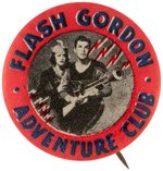 FLASH GORDON ADVENTURE CLUB MEMBER BUTTON FROM UNIVERSAL'S  MOVIE SERIAL.