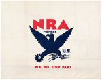 "NRA" NATIONAL RECOVERY ADMINISTRATION LARGE FABRIC BANNER.
