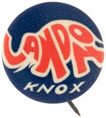 "LANDON KNOX" STYLIZED ELEPHANT 1936 CAMPAIGN BUTTON UNLISTED IN HAKE.