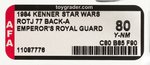 STAR WARS: RETURN OF THE JEDI - EMPEROR'S ROYAL GUARD 77 BACK-A AFA 80 Y-NM.