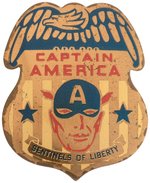 CAPTAIN AMERICA SENTINELS OF LIBERTY BRASS LUSTER VARIETY GOLDEN AGE COMIC BOOK CLUB BADGE.