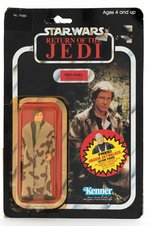 STAR WARS: RETURN OF THE JEDI - HAN SOLO (TRENCH COAT) 77 BACK-B CARDED ACTION FIGURE.