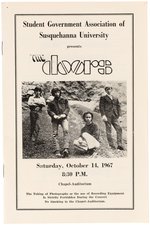 THE DOORS 1967 SUSQUEHANNA UNIVERSITY CONCERT PROGRAM.