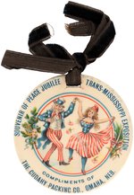 McKINLEY DOUBLE-SIDED CELLO FOB FOR TRANS-MISSISSIPPIAN EXPOSITION OMAHA 1898.