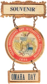 TRANS-MISSISSIPPI 1898 EXPOSITION RARE SINGLE DAY BADGE FOR "OMAHA DAY".