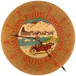 ALASKA-YUKON-PACIFIC EXPO 1909 WITH CLOCK HANDS SHOWING JUNE-MID-OCT. RUN IN SEATTLE.