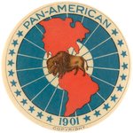 GRAPHIC POCKET MIRROR WITH "COPYRIGHT" DESIGN FOR "PAN-AMERICAN 1901" EXPOSITION.