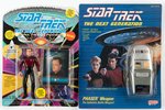 STAR TREK: THE  NEXT GENERATION LOT OF 5 PLAYMATES FIGURES AND GALOOB PHASER WEAPON.