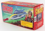 MATCHBOX STINGRAY ACTION SUBMARINE IN BOX AND TWO CARDED ACTION FIGURES.