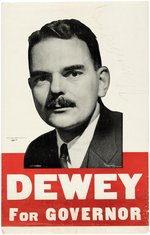 "DEWEY FOR GOVERNOR" POSTER SIGNED BY CANDIDATE.