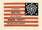 BELL & EVERETT "THE UNION AND THE CONSTITUTION" CAMPAIGN PARADE FLAG.