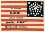 BELL & EVERETT "THE UNION AND THE CONSTITUTION" CAMPAIGN PARADE FLAG.